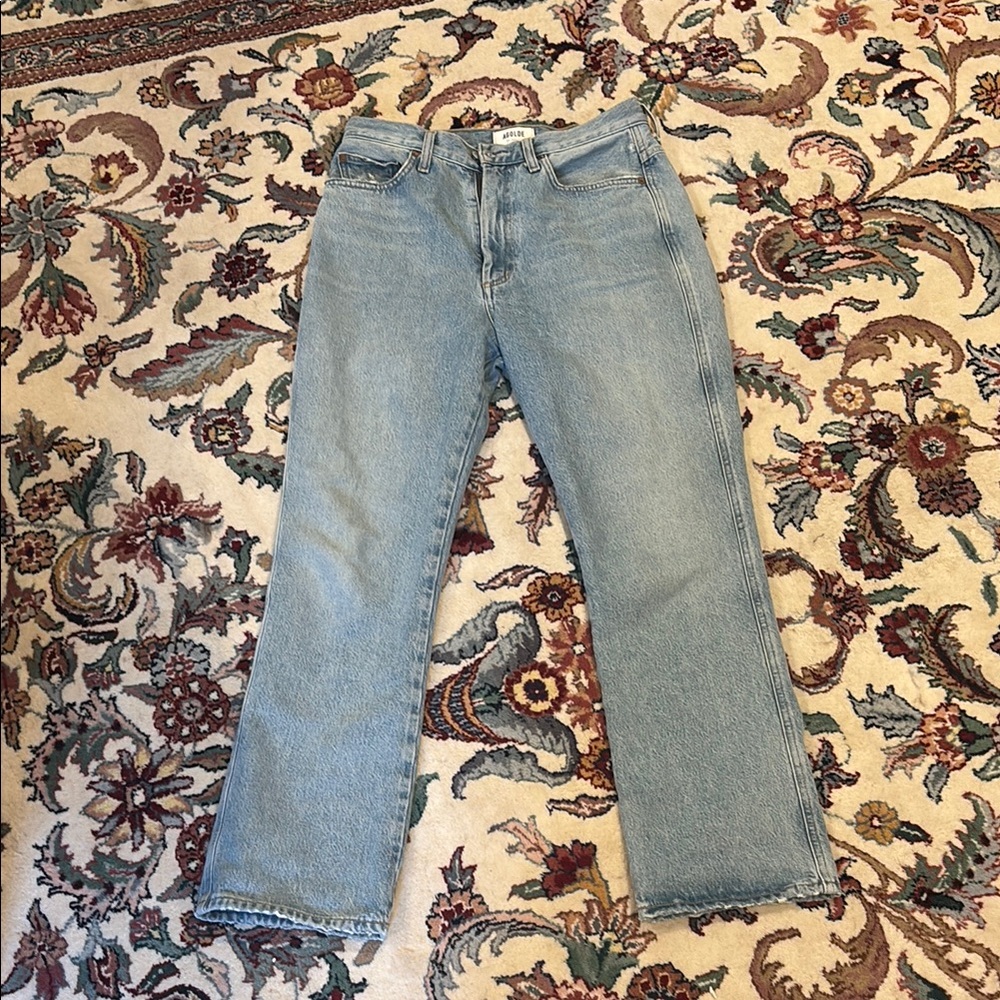 Agolde Blue Straight Leg Jeans